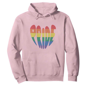 Rainbow Heart Pride Hoodie LGBTQ Support Graphic TS12 Light Pink Print Your Wear