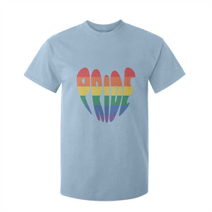 Rainbow Heart Pride T Shirt For Kid LGBTQ Support Graphic TS12 Light Blue Print Your Wear