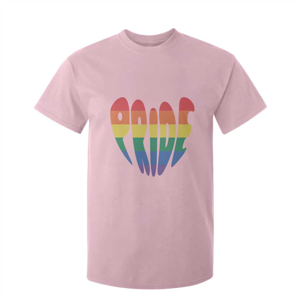 Rainbow Heart Pride T Shirt For Kid LGBTQ Support Graphic TS12 Light Pink Print Your Wear