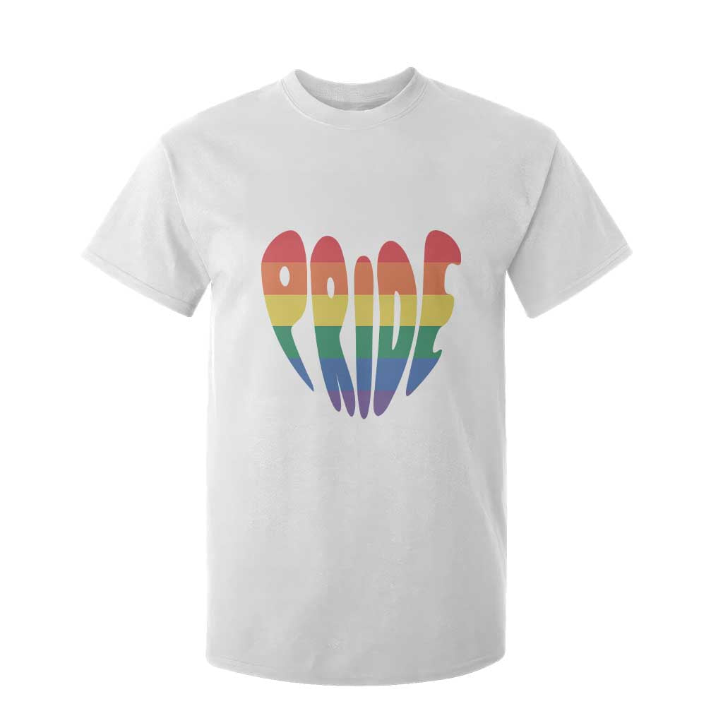 Rainbow Heart Pride T Shirt For Kid LGBTQ Support Graphic TS12 White Print Your Wear