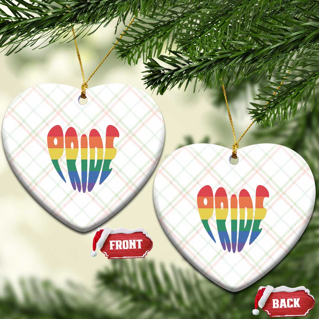 Rainbow Heart Pride Ceramic Ornament LGBTQ Support Graphic TS12 Print Your Wear
