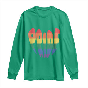 Rainbow Heart Pride Long Sleeve Shirt LGBTQ Support Graphic TS12 Irish Green Print Your Wear