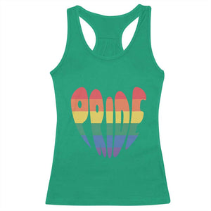 Rainbow Heart Pride Racerback Tank Top LGBTQ Support Graphic TS12 Irish Green Print Your Wear
