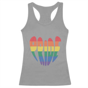 Rainbow Heart Pride Racerback Tank Top LGBTQ Support Graphic TS12 Sport Gray Print Your Wear