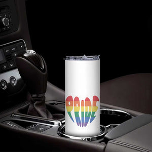 Rainbow Heart Pride Skinny Tumbler LGBTQ Support Graphic TS12 Print Your Wear