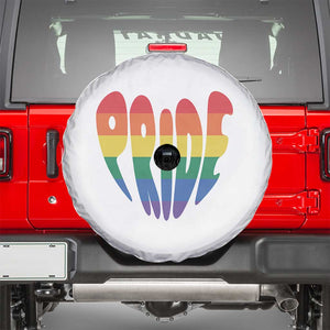 Rainbow Heart Pride Spare Tire Cover LGBTQ Support Graphic TS12 White Print Your Wear
