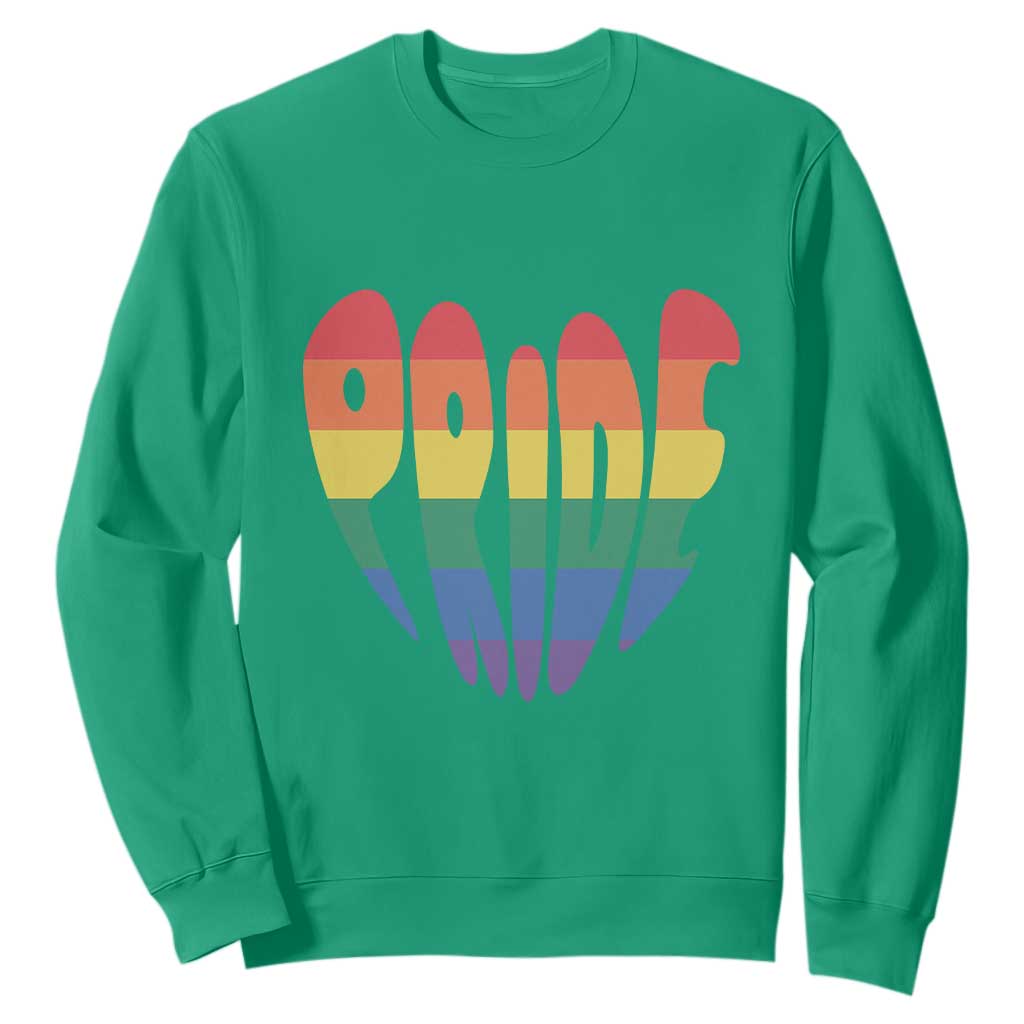 Rainbow Heart Pride Sweatshirt LGBTQ Support Graphic TS12 Irish Green Print Your Wear