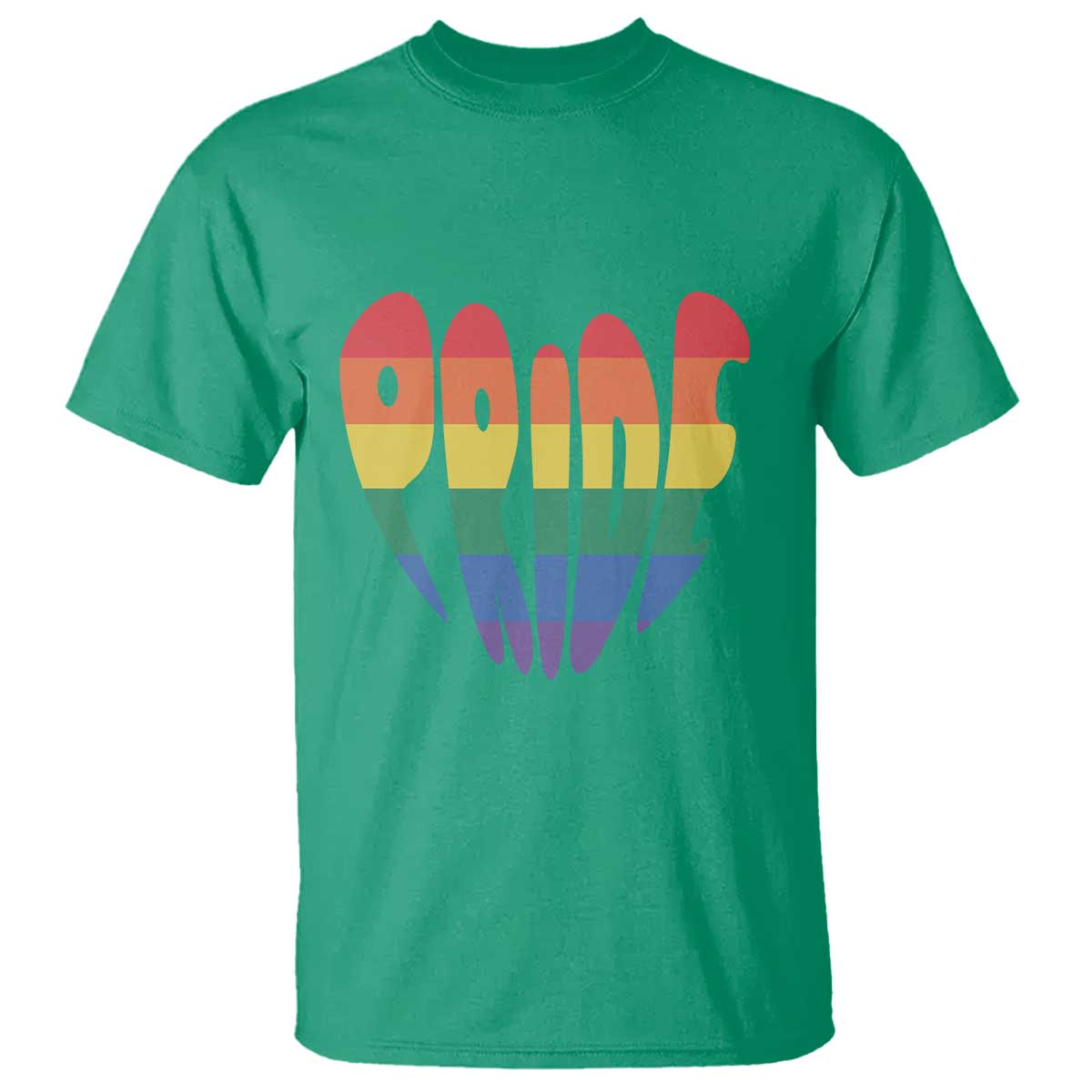 Rainbow Heart Pride T Shirt LGBTQ Support Graphic TS12 Irish Green Print Your Wear