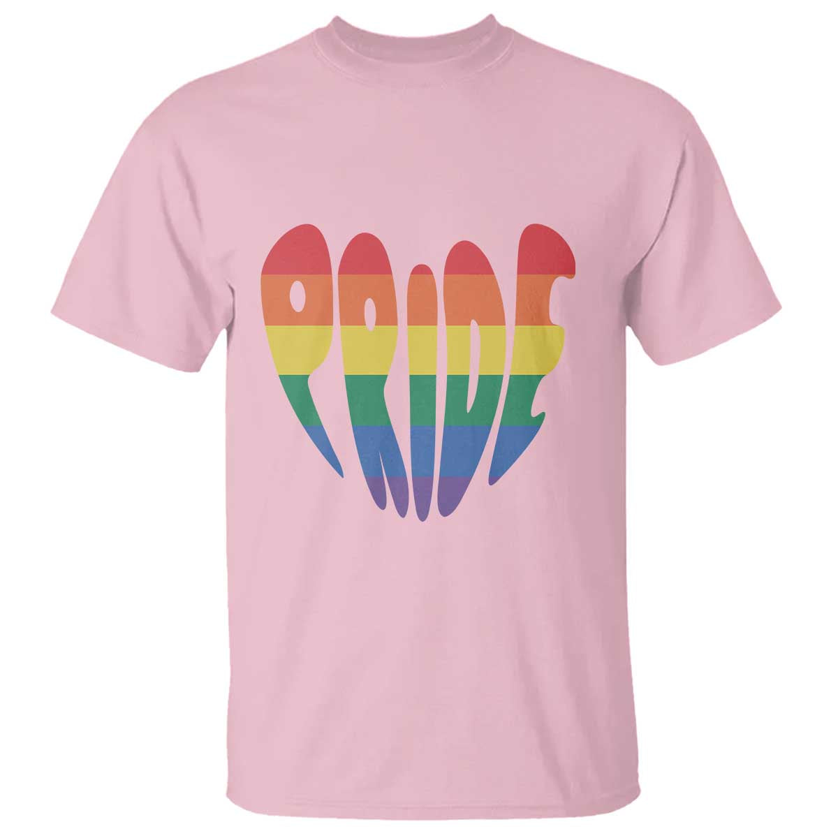 Rainbow Heart Pride T Shirt LGBTQ Support Graphic TS12 Light Pink Print Your Wear