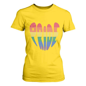 Rainbow Heart Pride T Shirt For Women LGBTQ Support Graphic TS12 Daisy Print Your Wear