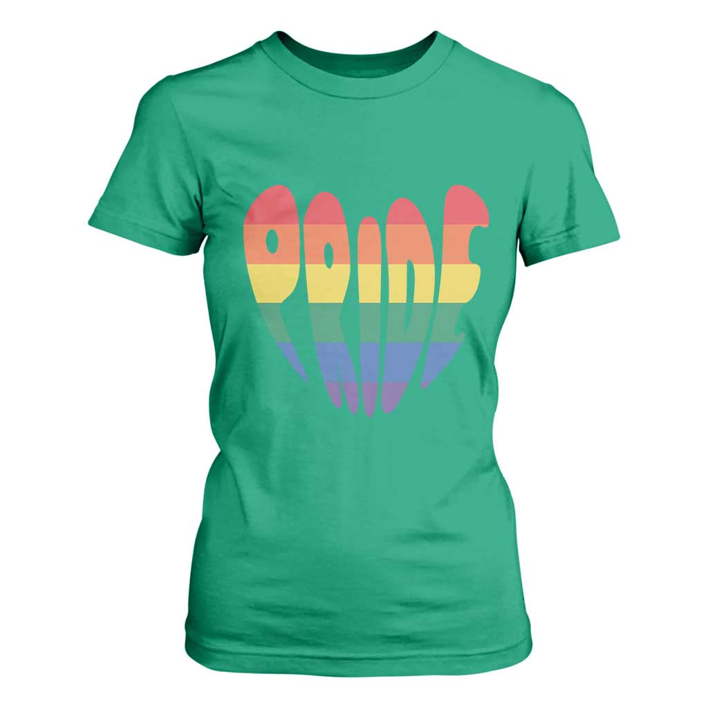 Rainbow Heart Pride T Shirt For Women LGBTQ Support Graphic TS12 Irish Green Print Your Wear