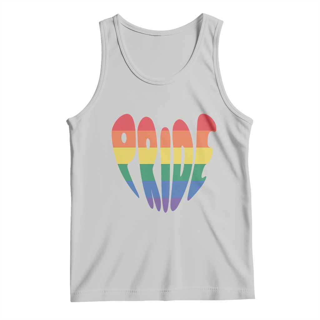 Rainbow Heart Pride Tank Top LGBTQ Support Graphic TS12 Ash Print Your Wear