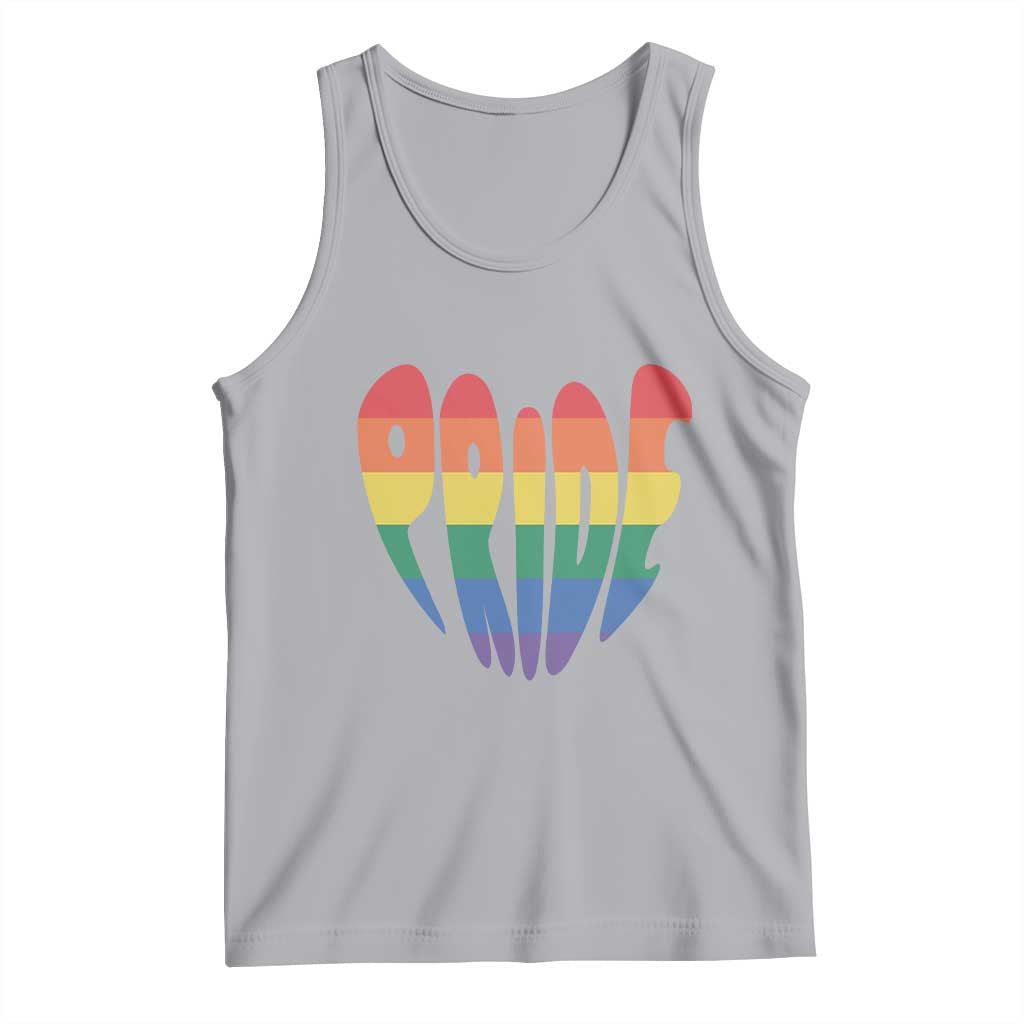 Rainbow Heart Pride Tank Top LGBTQ Support Graphic TS12 Athletic Heather Print Your Wear