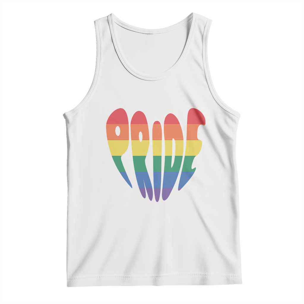 Rainbow Heart Pride Tank Top LGBTQ Support Graphic TS12 White Print Your Wear