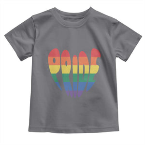 Rainbow Heart Pride Toddler T Shirt LGBTQ Support Graphic TS12 Charcoal Print Your Wear