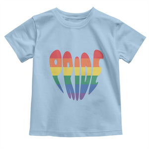 Rainbow Heart Pride Toddler T Shirt LGBTQ Support Graphic TS12 Light Blue Print Your Wear