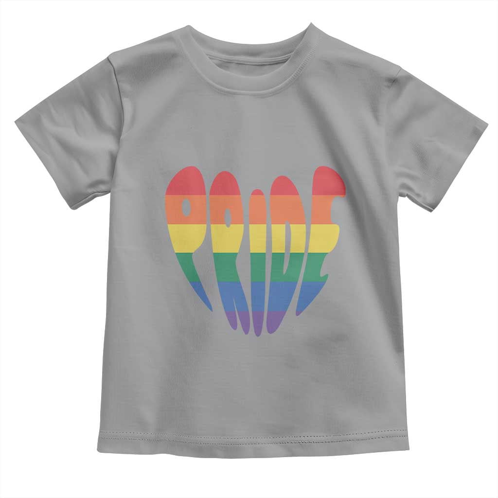 Rainbow Heart Pride Toddler T Shirt LGBTQ Support Graphic TS12 Sport Gray Print Your Wear