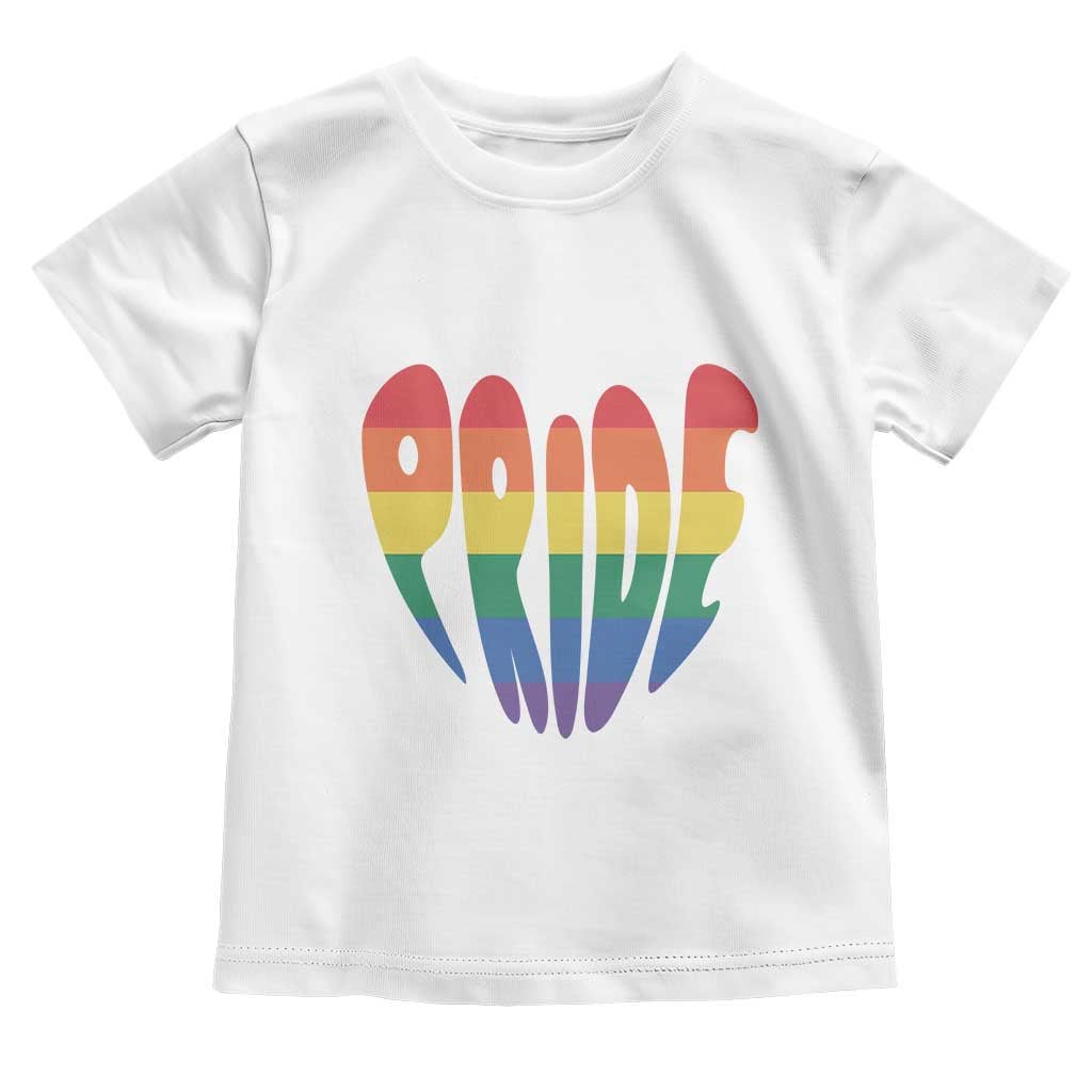 Rainbow Heart Pride Toddler T Shirt LGBTQ Support Graphic TS12 White Print Your Wear