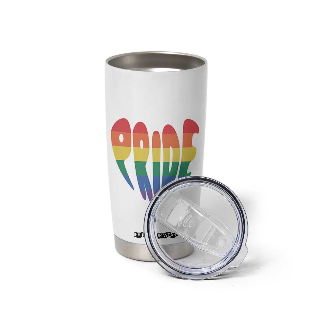Rainbow Heart Pride Tumbler Cup LGBTQ Support Graphic TS12 Print Your Wear