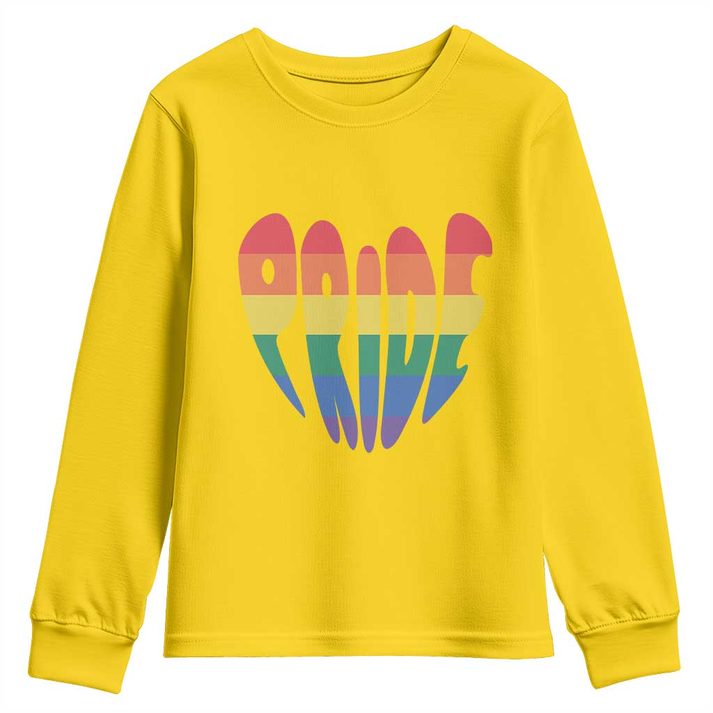 Rainbow Heart Pride Youth Sweatshirt LGBTQ Support Graphic TS12 Daisy Print Your Wear
