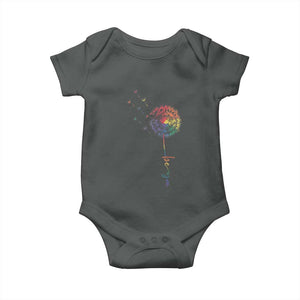 Be You LGBT Rainbow Dandelion Baby Onesie Pride Month Support TS12 Dark Heather Print Your Wear
