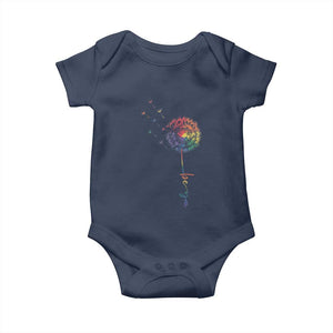 Be You LGBT Rainbow Dandelion Baby Onesie Pride Month Support TS12 Navy Print Your Wear