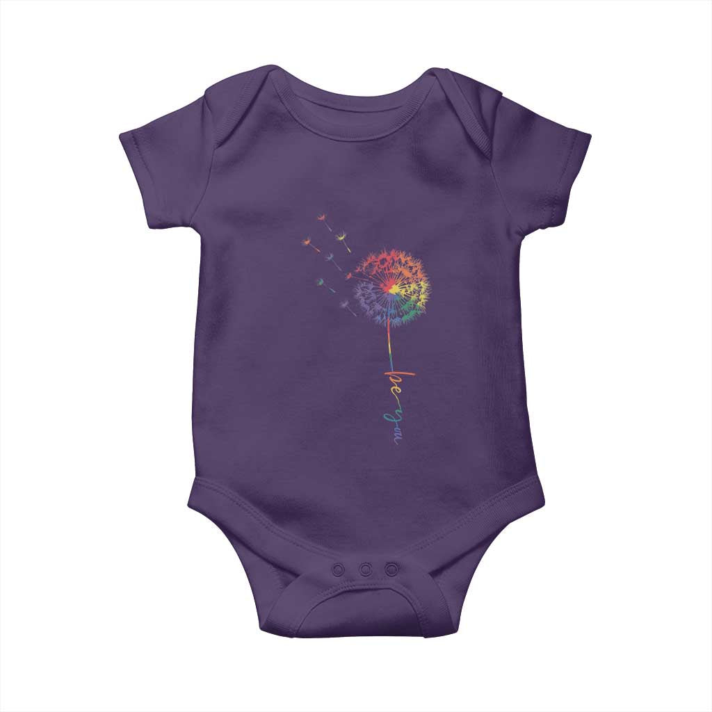 Be You LGBT Rainbow Dandelion Baby Onesie Pride Month Support TS12 Purple Print Your Wear
