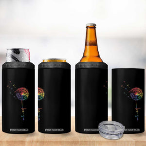 Be You LGBT Rainbow Dandelion 4 in 1 Can Cooler Tumbler Pride Month Support TS12 Print Your Wear