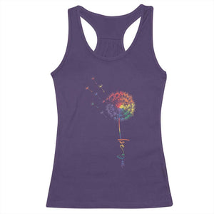 Be You LGBT Rainbow Dandelion Racerback Tank Top Pride Month Support TS12 Purple Print Your Wear