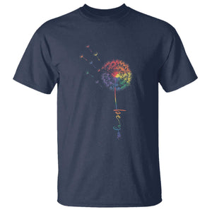 Be You LGBT Rainbow Dandelion T Shirt Pride Month Support TS12 Navy Print Your Wear