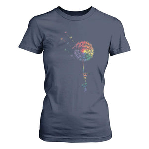Be You LGBT Rainbow Dandelion T Shirt For Women Pride Month Support TS12 Navy Print Your Wear