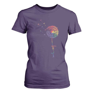 Be You LGBT Rainbow Dandelion T Shirt For Women Pride Month Support TS12 Purple Print Your Wear