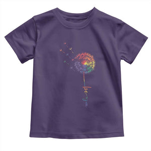 Be You LGBT Rainbow Dandelion Toddler T Shirt Pride Month Support TS12 Purple Print Your Wear