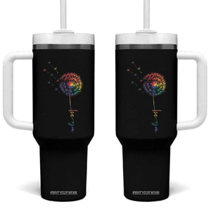 Be You LGBT Rainbow Dandelion Tumbler With Handle Pride Month Support TS12 One Size: 40 oz Black Print Your Wear