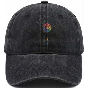 Be You LGBT Rainbow Dandelion Washed Cotton Baseball Cap Pride Month Support TS12 Print Your Wear