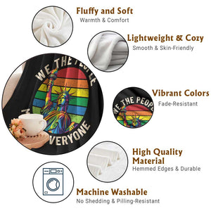 Rainbow Statue Of Liberty LGBTQ Pride Throw Blanket We The People Means Everyone TS12 Print Your Wear