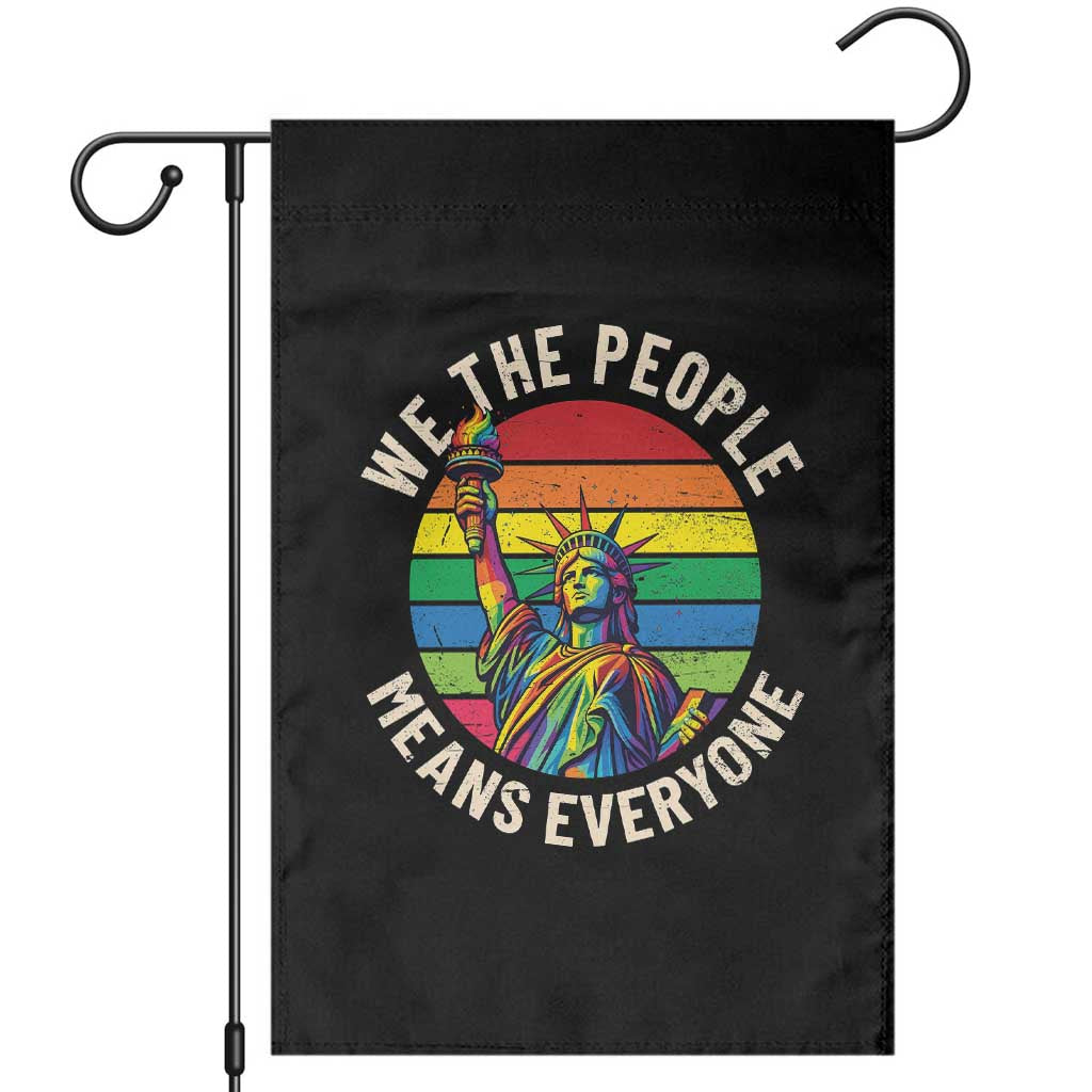 Rainbow Statue Of Liberty LGBTQ Pride Garden Flag We The People Means Everyone TS12 Black Print Your Wear