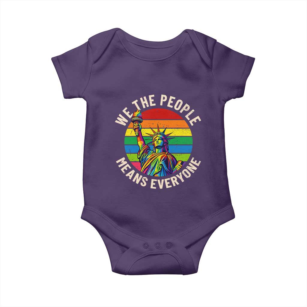 Rainbow Statue Of Liberty LGBTQ Pride Baby Onesie We The People Means Everyone TS12 Purple Print Your Wear