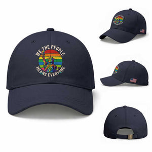Rainbow Statue Of Liberty LGBTQ Pride Baseball Cap We The People Means Everyone TS12 Baseball Cap Universal Fit Navy Print Your Wear