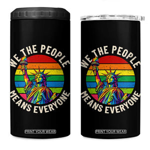 Rainbow Statue Of Liberty LGBTQ Pride 4 in 1 Can Cooler Tumbler We The People Means Everyone TS12 One Size: 16 oz Black Print Your Wear