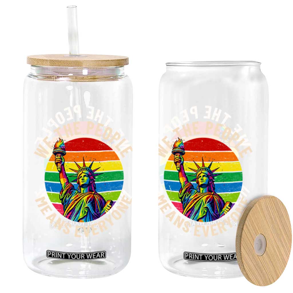 Rainbow Statue Of Liberty LGBTQ Pride Glass Can We The People Means Everyone