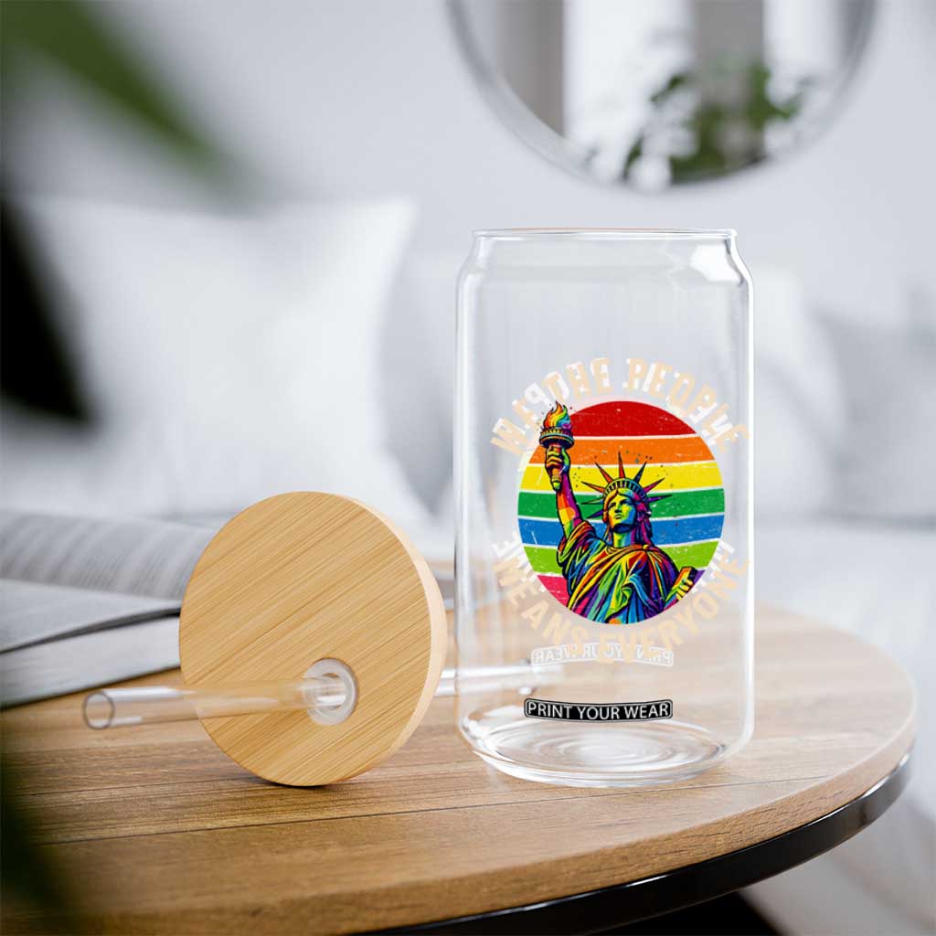 Rainbow Statue Of Liberty LGBTQ Pride Glass Can We The People Means Everyone