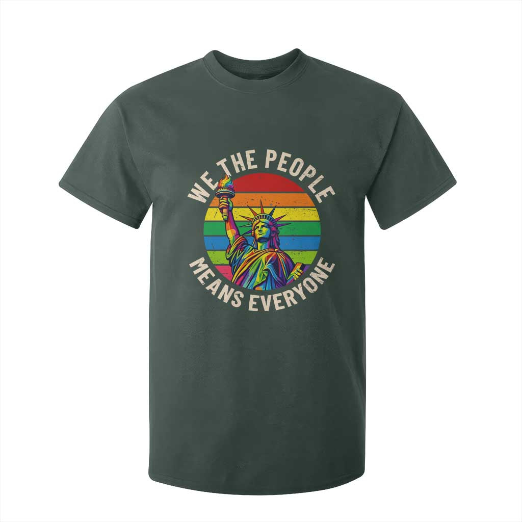 Rainbow Statue Of Liberty LGBTQ Pride T Shirt For Kid We The People Means Everyone