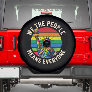 Rainbow Statue Of Liberty LGBTQ Pride Spare Tire Cover We The People Means Everyone