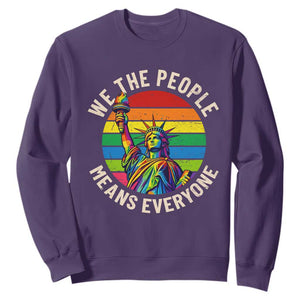 Rainbow Statue Of Liberty LGBTQ Pride Sweatshirt We The People Means Everyone