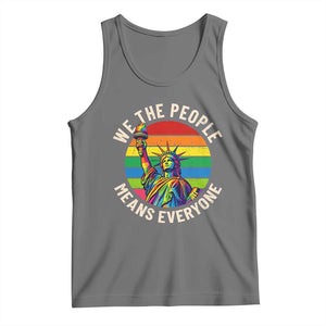 Rainbow Statue Of Liberty LGBTQ Pride Tank Top We The People Means Everyone