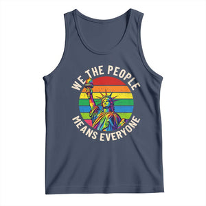 Rainbow Statue Of Liberty LGBTQ Pride Tank Top We The People Means Everyone