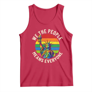Rainbow Statue Of Liberty LGBTQ Pride Tank Top We The People Means Everyone