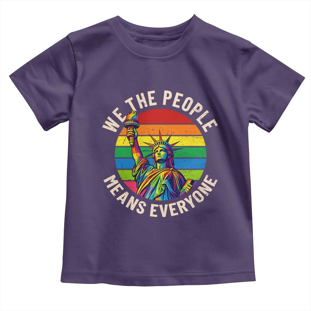 Rainbow Statue Of Liberty LGBTQ Pride Toddler T Shirt We The People Means Everyone TS12 Purple Print Your Wear
