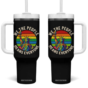Rainbow Statue Of Liberty LGBTQ Pride Tumbler With Handle We The People Means Everyone TS12 One Size: 40 oz Black Print Your Wear